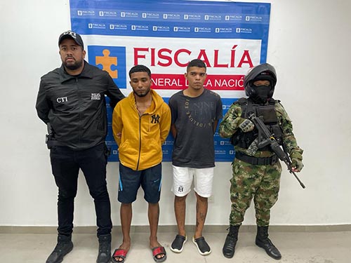 Jairo Javier Arroyo de la Hoz y Mauro Andrés Caro Ibarra, fueron detenidos.