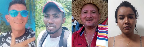 Algunas de las víctimas de las acciones ocurridas durante el mes de agosto en el departamento de Magdalena.