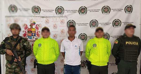 Johan Rubio fue capturado en un operativo realizado por personal de la Policía del Magdalena.