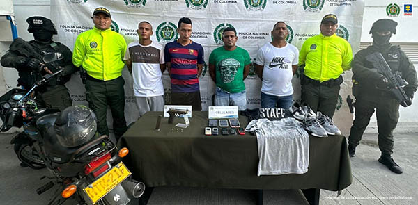 José Luis Torres Calvo, Luis Eduardo Fontalvo Arrieta, Iván Darío Martínez Caro, y Jesús David González Ochoa, capturados.