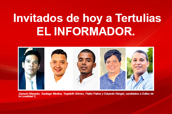 Samuel Afanador, Santiago Medina, Yorjeteth Gómez, Pablo Palma y Eduardo Rangel, candidatos a Ediles de la Localidad 2,