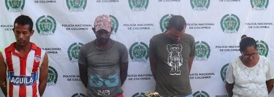 Augusto Romero, Luis García, Roberto Pertuz y Luz Polo fueron detenidos en el área urbana del municipio de Pivijay.