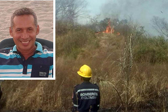 Alexander Márquez Carval, bombero muerto en un incendio en Zona Bananera, Magdalena. Foto panorámica de refencia.