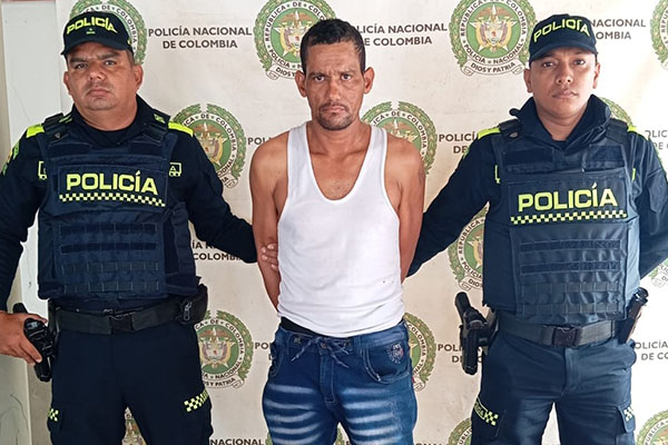 Yeison  Ortega,  capturado en el  municipio de San  Sebastián de Buenavista.