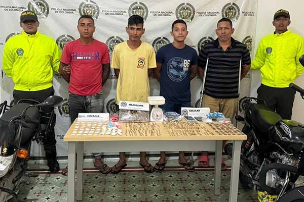 Bálsimo Manuel Fontalvo Obregón, Jesús Adrián Vizcaíno Obregón, Alberto Rafael Beltrán Ortiz y Juan Carlos Tovar Contreras, capturados.