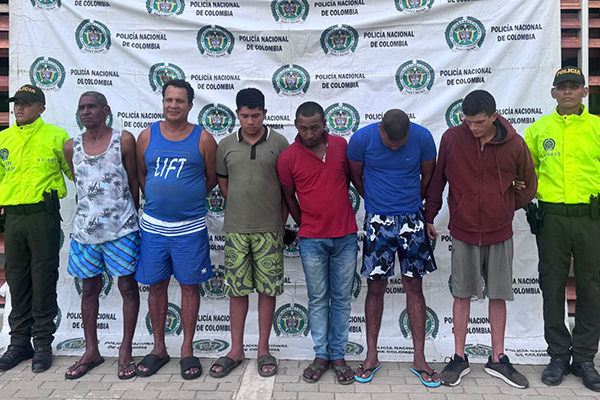 Rony García; Gustavo Morrón, Diego Rodríguez, Franklin Parejo, Ismael Velásquez Barrios, y Rafael Antonio Bernal Daza, capturados.