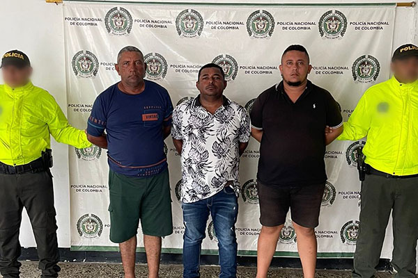 Fabio José Ulloa Fonseca, Jorge Martín Trejos España, Jeferson De La Hoz Nova, Jaiber Antonio Castellar Hoyos, Yeimer Ramos Jaramillo, y Eusebio Arrieta Martínez, capturados.