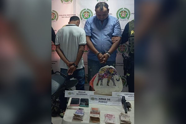 José Luis Cassiani y un menor de edad capturado por la Policía del Magdalena.