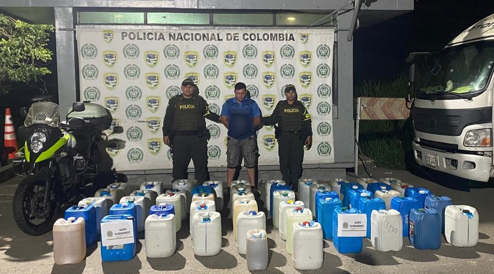 Denulfo Rodríguez, capturado por la Policía del Magdalena es procesado por el delito de tráfico de sustancias para el procesamiento de narcóticos.