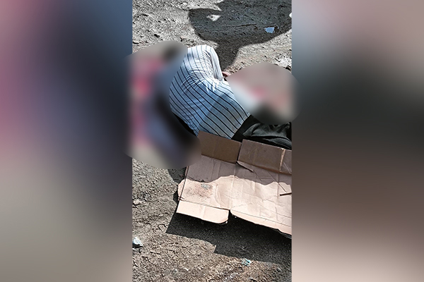 El cuerpo sin vida de esta persona quedó a mitad de una trocha cerca de la finca Chile.