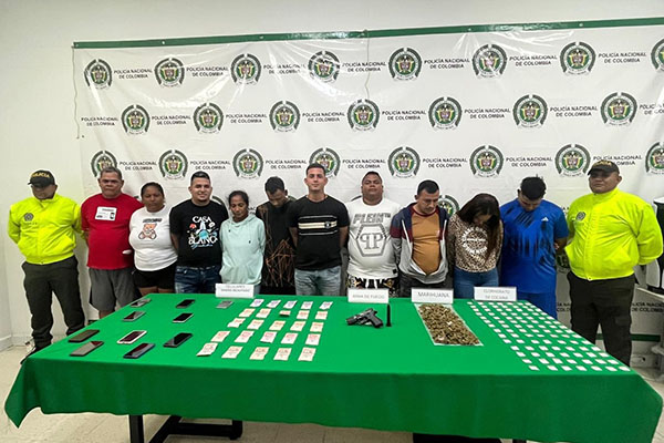 Cristian Pacheco, José Uzcategui, Willington López, Cindy pacheco, Diana Lara, Osman Manjarrez, Lorena Madrid, José Orozco, Luis Lezama y Manuel Manjarrez, capturados.