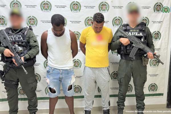 Juan Carlos Valdés Casiani y Tebinson Rodríguez Pomares, fueron capturados por la Policía.