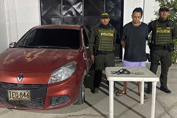 Cristian Oviedo, fue detenido en operativo de la Policía Metropolitana de Santa Marta en El Rodadero.