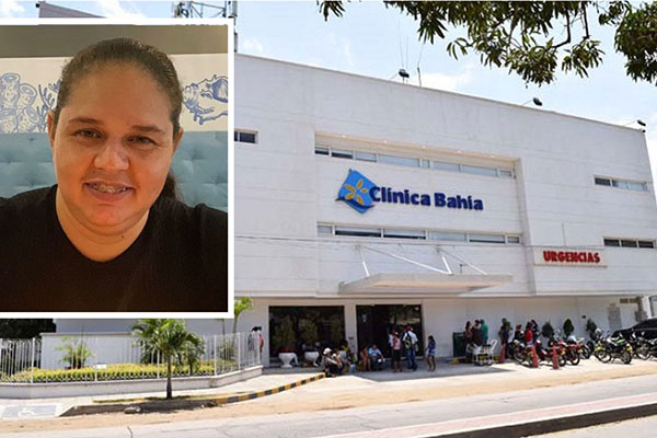 Cindy María Salazar Celis, muerta al verse implicada en un accidente de tránsito en su local comercial.