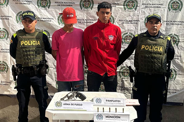 José Manuel Amaya y Fredy Lubo, capturados por la Policía del departamento de Magdalena.