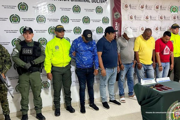 Los capturados fueron dejados a disposición de la Fiscalía General de la Nación seccional Bolívar.
