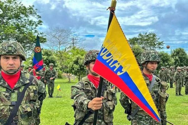 Soldados del Ejército Nacional de la fuerza de despliegue rápido número 9° que están en las operaciones militares desarrolladas en el sur de Bolívar.