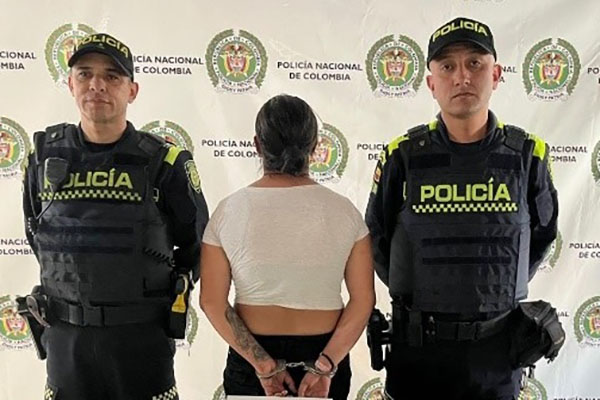 La mujer fue capturada 21 de junio del año pasado en La Paz por el Cuerpo Técnico de Investigación con apoyo del Ejército Nacional. Foto Policía Nacional referencia