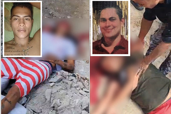 Jhon Jaider Algarín Castro y Jader David Orozco Ebrat, asesinados a tiros la tarde de este miércoles.