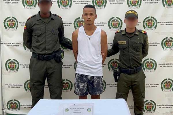 Jhon Eduardo Vergara Samudio fue capturado por la Policía Nacional en el barrio Olaya Herrera.