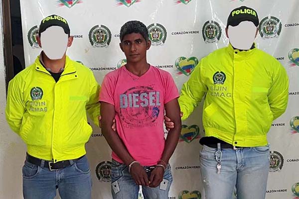Fotografía con la que la Policía Nacional referenció la captura del asesinado en Guamal, Magdalena, Leonel Narváez Herrera. Foto Policía Nacional