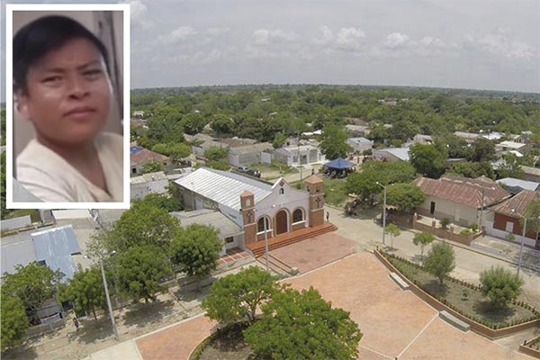José Luis Padilla Cera, fue sorprendido por un pistolero desconocido en Pueblito de los Andes, en el municipio de Nueva Granada, Magdalena. Foto panorámica Alcaldía Nueva Granada/ Foto recuadro suministrada por Alcides Macías