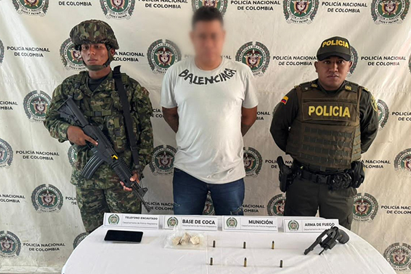 Alias ‘Yesid’ fue dejado a disposición de la Fiscalía General de la Nación Seccional Magdalena. Foto Policía Nacional