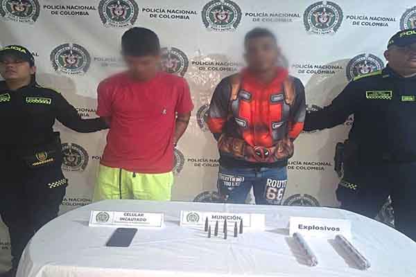 Los capturados fueron dejados a disposición de la Fiscalía General de la Nación. Foto Policía Nacional