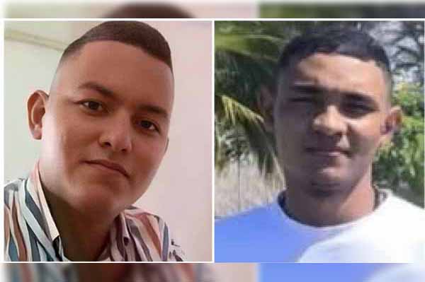 Carlos David Peñarredonda y Jancer David Pérez Caballero, asesinados a tiros en el corregimiento de Buenos Aires. Fotos cortesía