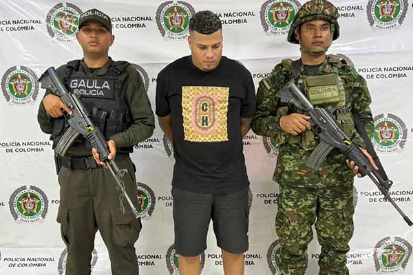 Kevin Martínez, fue dejado a disposición de la Fiscalía General de la Nación. Foto Policía Nacional