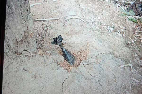 Un artefacto explosivo que era transportado en un dron cayó en la comunidad, pero no alcanzó a estallar. Foto cortesía