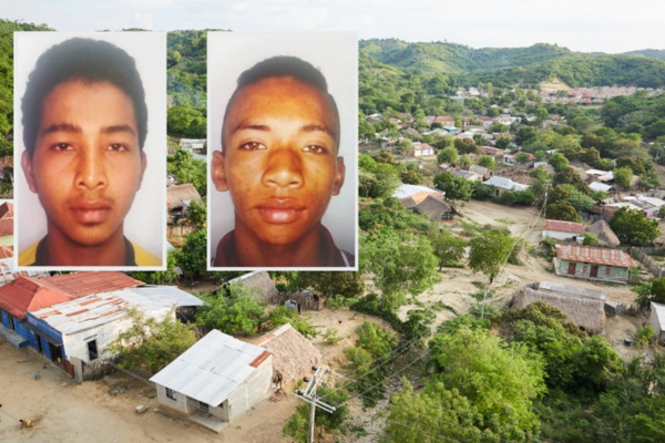  Edinson Ortega y Leónidas Torres, víctimas de presunto homicidio encontradas en zona rural de Riohacha, La Guajira. Foto La Guajira Hoy/Defensoría