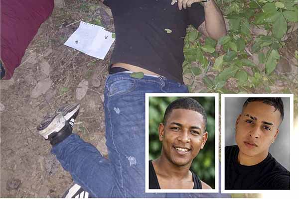 Marco Tulio Almeida Calceta, alias ‘Marquitos’, y Arvis Ariel Almarales Bravo, asesinados en Aracataca, Magdalena. Fotos cortesía