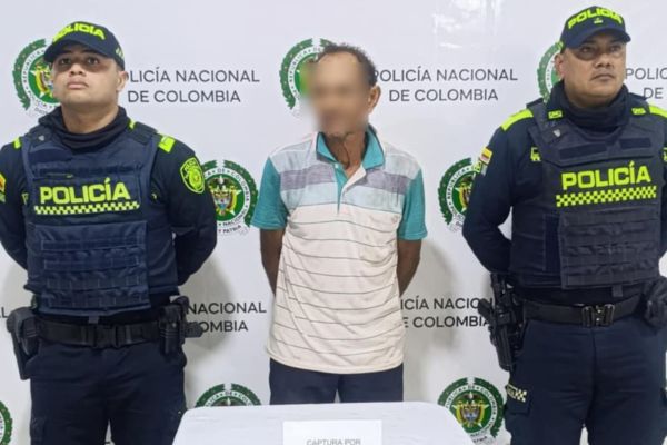 El implicado fue capturado en medio de un operativo de la Policía Nacional en el perímetro urbano del municipio de Bosconia. Foto Policía Nacional