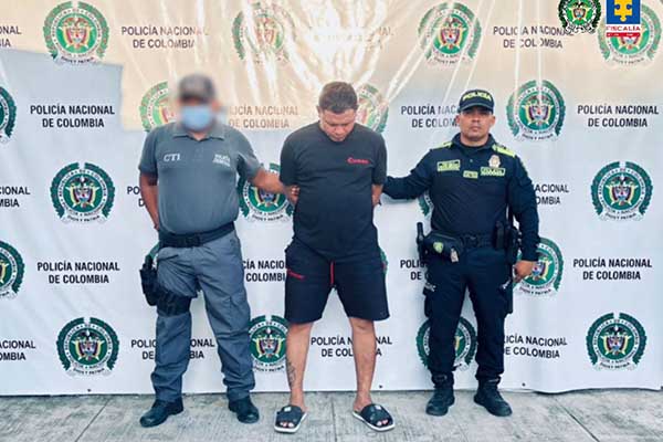 Darwin Enrique Arbeláez, alias ‘Amarillo’, en plena audiencia de legalización de captura. Foto Fiscalía