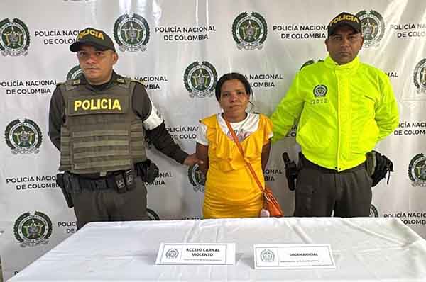 Lubis del Carmen Cardona, capturada por orden judicial. Foto Policía Nacional
