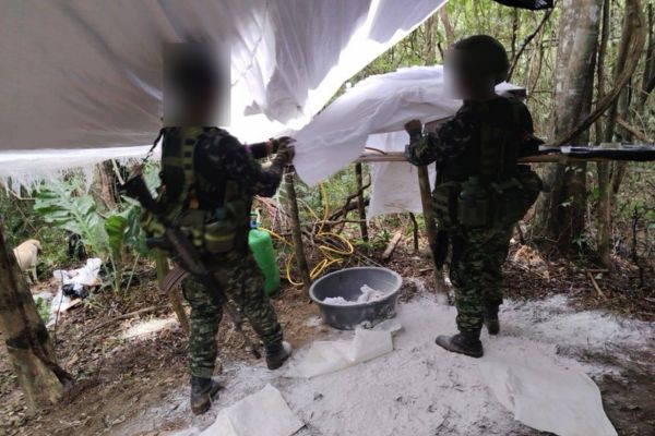 La droga incautada sería comercializada en Centroamérica y los Estados Unidos. Foto Ejército Nacional