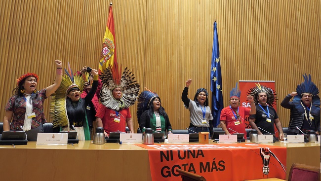 La profesora y activista originaria del estado de Minas Gerais, y la primera indígena candidata a la vicepresidencia del gobierno brasileño en el encuentro de Madrid.