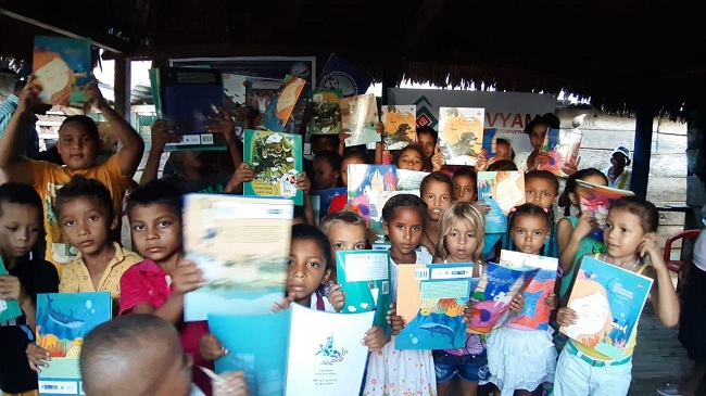 Niños del área rural de chibolo recibieron jornada de lectura.