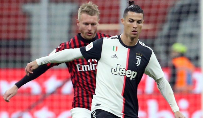 Cristiano Ronaldo anotó en el empate de la Juventus ante el Milan en Copa de Italia.