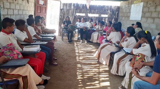 Cerca de 28 comunidades indígenas del corregimiento de Carrizal del municipio de Uribia en la Alta Guajira. Allí habitan 34 jóvenes Wayúu se formarán en el marco del programa Articulación con la Educación Media.