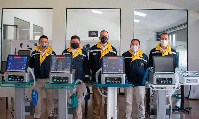Fabricación de respiradores . Foto: Cortesía Ministerio de Defensa