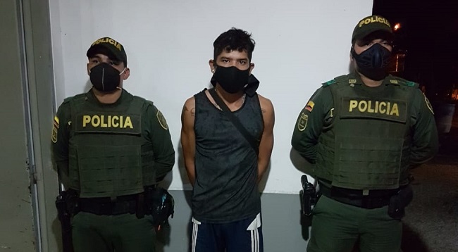 Carlos Mario Guerrero España, capturado por la Policía Metropolitana de Santa Marta.