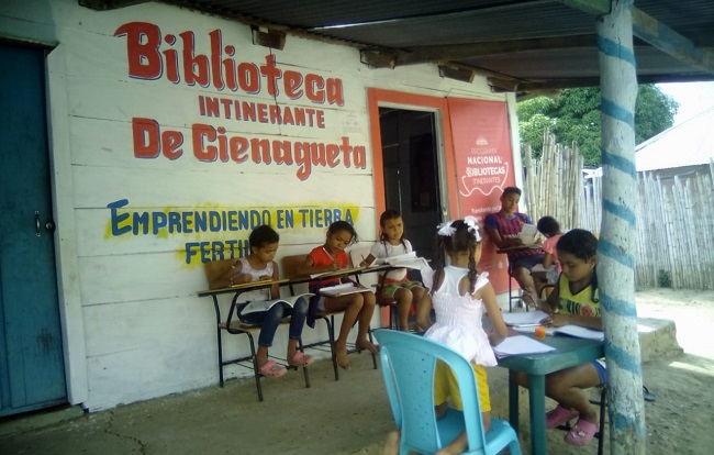 Espacio de lectura a través de la BRI,corregimiento de Cienagueta, municipio de Santa Barbara de Pinto.