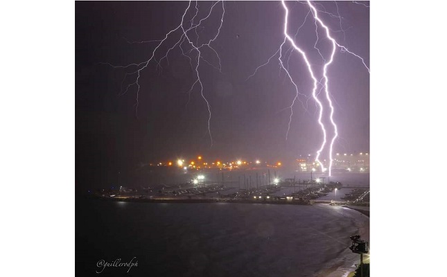 Imagen de referencia de una tormenta eléctrica en Santa Marta. Foto: @guillerodph