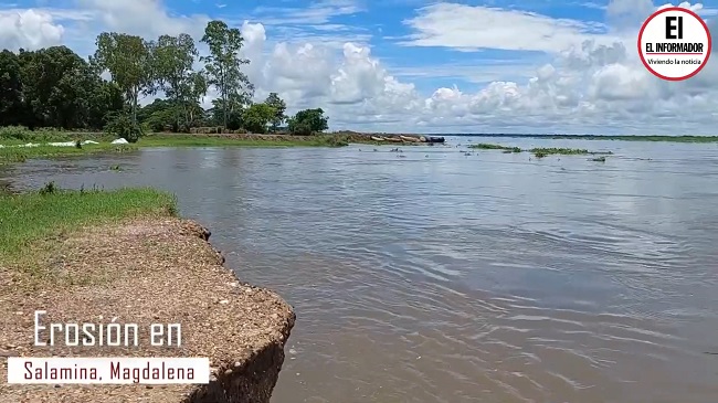 Erosión del río Magdalena en Salamina. Foto: EL INFORMADOR.