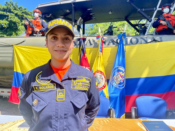 Teniente de navío Kateryn Bolaños Duarte, nueva comandante de Guardacosta de Barranquilla. 