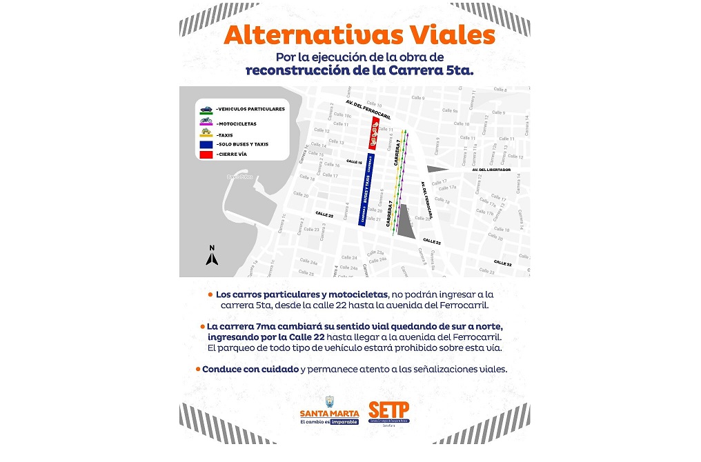 Vías alternas por las que podrá circular debido al inicio de la obra de reconstrucción de la Avenida Campo Serrano.