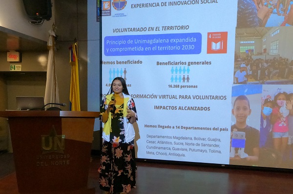Lina Montero Yepes, coordinadora del voluntariado universitario de esta Casa de Estudios Superiores.