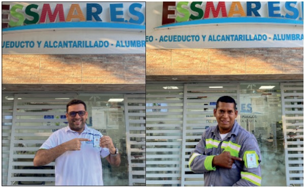 Los funcionarios de la Empresa de Servicios Públicos del Distrito, se encuentran identificados con su carnet. 